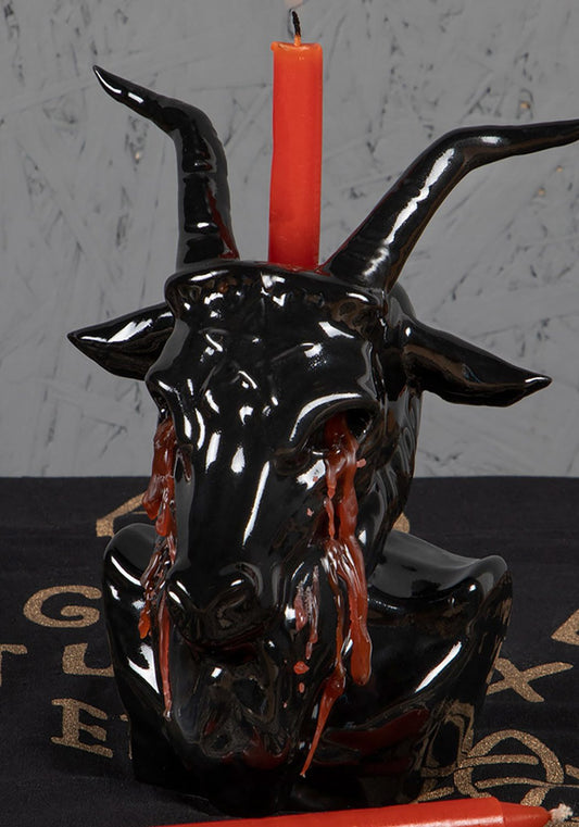 Crying Baphomet Candle - Black